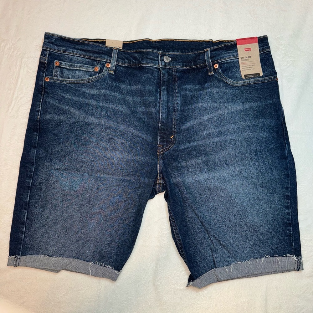 New Levi's 511 Slim Fit Cut Off 12" Inseam Jean Shorts Size 42 Color Rind